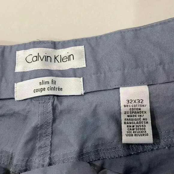 Calvin Klein Slim Fit Solid Light Blue Chino Pants Dress Men’s Size 32x32 - Picture 3 of 5